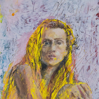Oil orginal art portrait by painter rose knightly 2020, loose portrait
